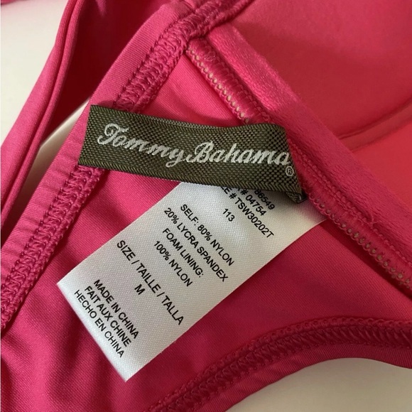 Tommy Bahama Womens Bandeau Bikini Top Halter Size Medium Pink Padded - Picture 4 of 5